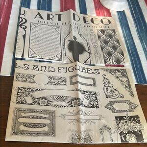 Cora Crea Vintage Art Deco Journal Pages journaling set of 2